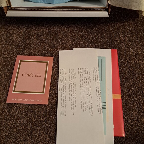 Vntg Franklin Mint Heirloom Premier Edition Disney Cinderella Porcelain Doll. - Picture 8 of 14